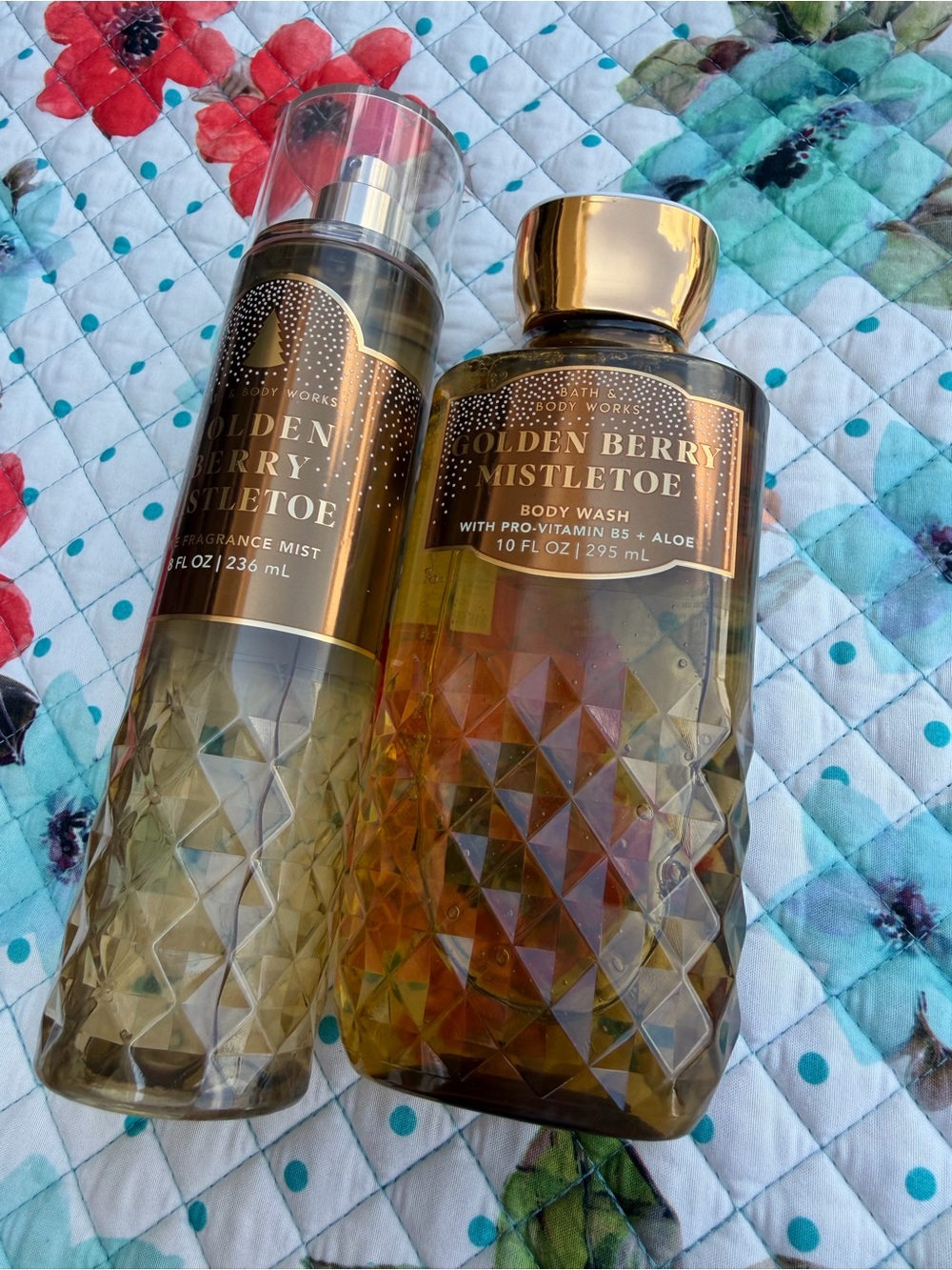 Bath & Body Works Golden Berry Mistletoe Body Wash & Fragrance Mist - New!